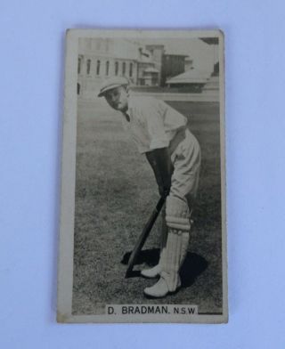Old Don Bradman Nsw Cricket Card Cricket Season 1928 - 29 Wd & Ho Wills