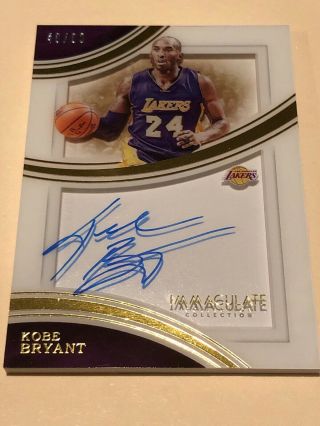 Kobe Bryant 2016 Immaculate Shadowbox Autograph Auto 46/60 Lakers