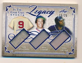 2019 Leaf Itg In The Game Legacy Jersey Relic /25 Williams Carew Gywnn