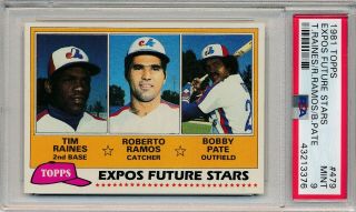 1981 Topps Tim Raines 479 Rc Psa 9 Rookie Hof
