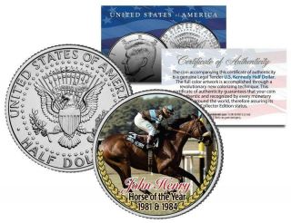 John Henry 1981 1984 Horse Of The Year Thoroughbred Race Jfk Half Dollar Coin