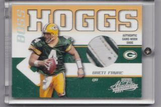 2001 Playoff Absolute Memorabilia Brett Favre Boss Hoggs Game Worn Shoe Patch