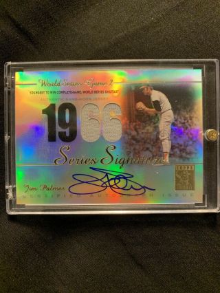 2003 Topps Tribute Jim Palmer Autograph Relic Game Jersey Orioles Auto Hof