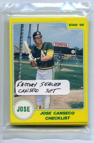 1986 Star Company Jose Canseco Oakland A 