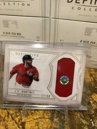 2019 Topps Definitive J.  D.  Martinez 17/50 Game Patch Red Sox