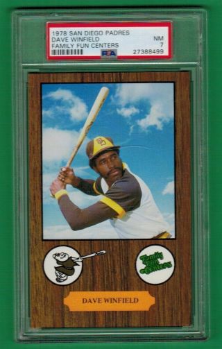 1978 San Diego Padres Dave Winfield Family Fun Centers Psa 7 Near