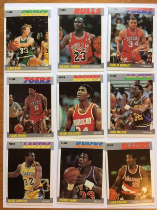1987 - 88 Fleer Basketball Complete Set (1 - 132)