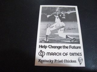 1975 Hank Aaron March Of Dimes & Kfc Kentucky Fried Chicken Comm.  Glossy Promo