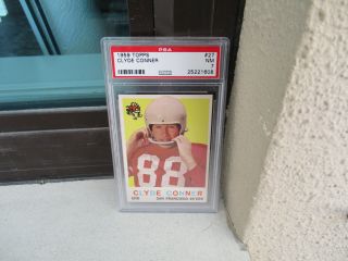 1959 Topps Football.  Psa Graded.  Nm 7 Nq.  27 Clyde Conner.  Sf 49 Ers