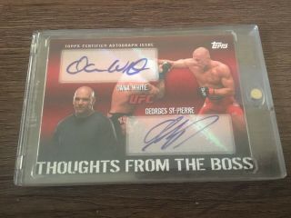 Topps Ufc Thoughts From The Boss Georges St.  Pierre Dana White Dual Auto 25