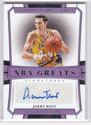 2018 - 19 Jerry West Auto Autograph /49 Panini National Treasures Lakers
