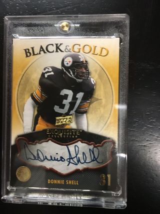 Donnie Shell Pittsburgh Steelers 2008 Ud Exquisite Black Gold Auto
