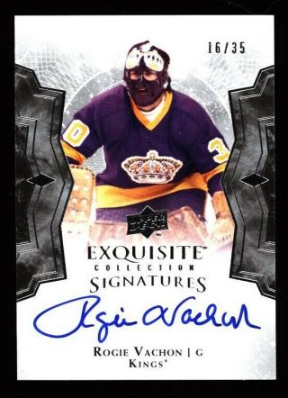 2017 - 18 Ud Exquisite Rogie Vachon Auto Kings Signed On Card Ex - Rv D 16/35
