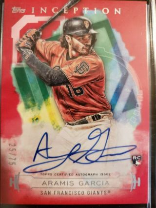 2019 Topps Inception Aramis Garcia Rookie Emerging Star Auto Red 25/75