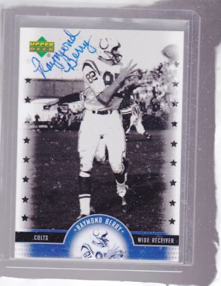Raymond Berry 2005 Upper Deck Legends Hand - Signed Auto Baltimore Colts