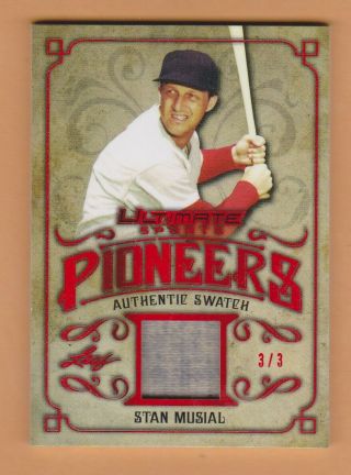 Stan Musial 2019 Leaf Ultimate Sports Authentic Swatch Relic Card D 3/3
