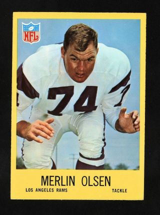 1967 Philadelphia " Merlin Olsen " Los Angeles Rams 94 Nm/nm,  (combined Ship)