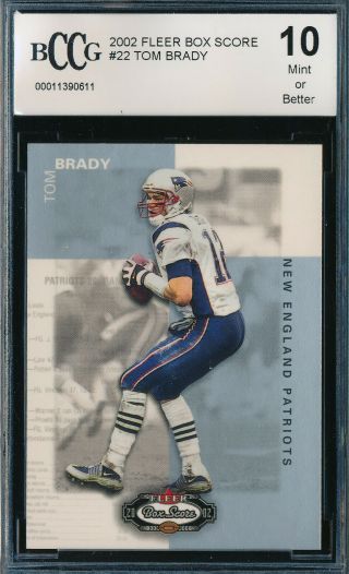 Tom Brady 2002 Fleer Box Score Bccg 10 Card 22 Bgs