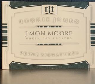 2018 National Treasures J ' Mon Moore RC Nike Logo Patch Auto Booklet 2/2 2