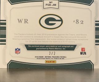 2018 National Treasures J ' Mon Moore RC Nike Logo Patch Auto Booklet 2/2 3