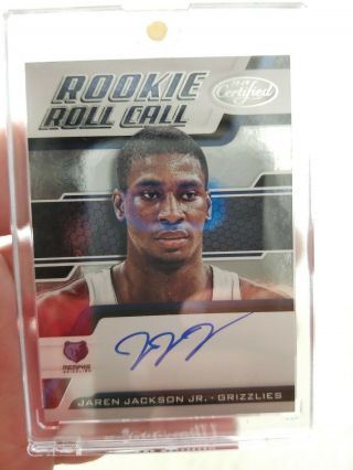 2018 - 19 Certified Jaren Jackson Jr Rc Rookie Roll Call On - Card Auto Grizzlies