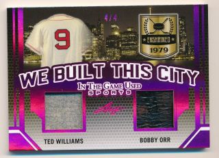 Ted Williams / Orr 2019 Leaf Itg In The Game We Built This City Relic /4 Boston