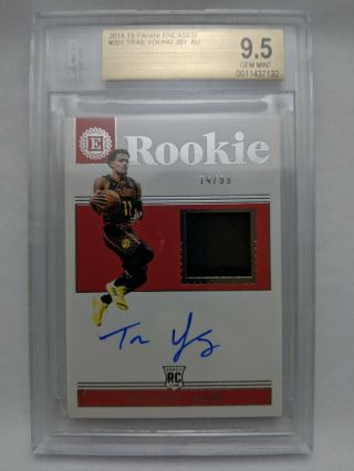 2018 - 19 Panini Encased Trae Young /99 Hawks Rookie Patch Auto Rpa Graded 9.  5