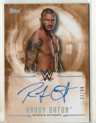 2017 Topps Wwe Undisputed Autograph Randy Orton 37/99 Card Ua - Ro On Card