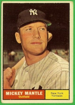 Mickey Mantle 1961 Topps 300 York Yankees Hof