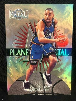 Grant Hill 1997 - 98 Metal Universe Basketball Planet Metal 11pm Detroit Pistons