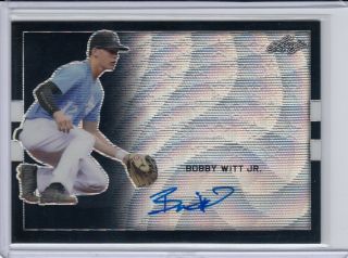 Bobby Witt Jr 2018 Leaf Perfect Game Flag Etched Metal Black Wave Auto 