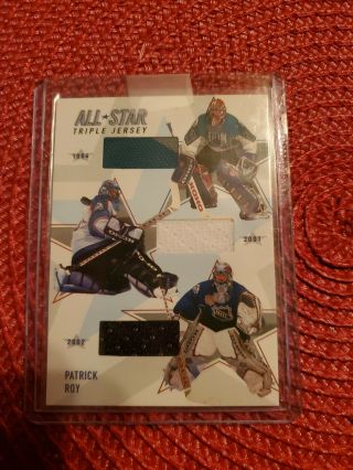 2002 - 03 In The Game Be A Player All Star Triple Jersey Astj - 17 Patrick Roy Sp