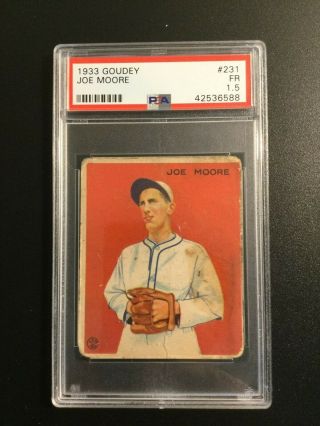1933 Goudey Joe Moore 231 Psa 1.  5 York Giants
