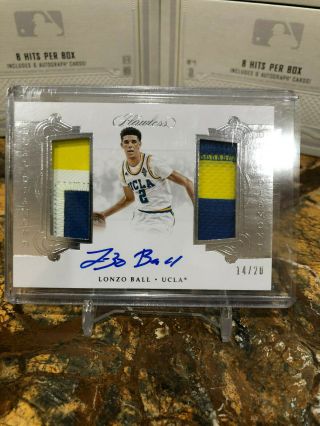 2018 2019 Panini Flawless Lonzo Ball Rookie Patch Autograph 14/20 Auto Rc Rpa