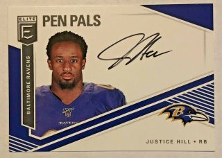2019 Elite Justice Hill Pen Pals Rc Auto Baltimore Ravens
