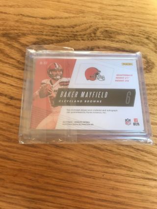 2018 Absolute Baker Mayfield Browns ROOKIE RC Triple Jersey AUTO ' D /399 Browns 3
