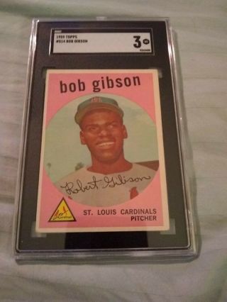 1959 Topps Bob Gibson Rookie 514 Sgc 3 Vg Cardinals Hof