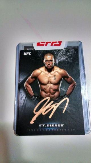 2018 Topps Ufc Knockout Georges St Pierre Aka Ink Autograph Bronze Auto /10