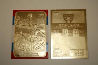 Michael Jordan 1986 Fleer Rookie 23kt Gold Card Sculptured - R/w/b Border Nm - Mt