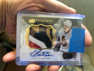 2015 - 16 Upper Deck The Cup Limited Logo Sick Patch Auto Rc Curtis Lazar /27