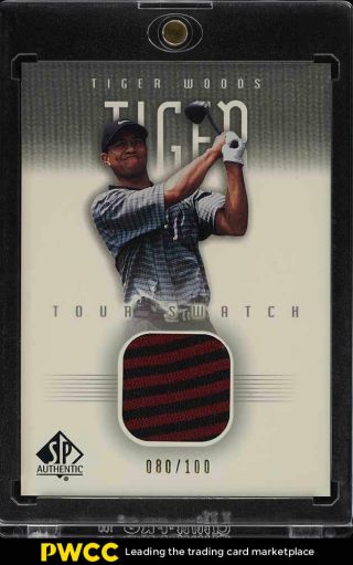 2001 Sp Authentic Tour Silver Tiger Woods Rookie Rc Patch /100 Tw - Ts (pwcc)