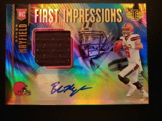 Baker Mayfield 2018 Panini Illusions Rookie Patch Auto First Impressions /175