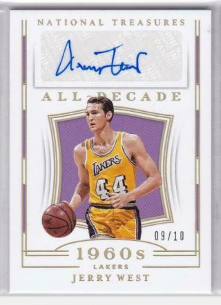 2018 - 19 Jerry West Auto /10 Panini National Treasures All Decade