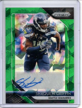 Shaquem Griffin Auto Rc 2018 Panini Prizm Green Cracked Ice /75 Sp Seahawks