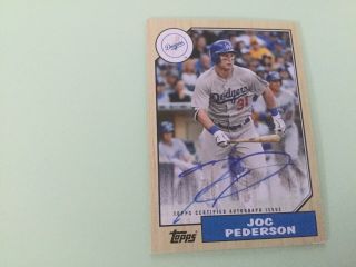 2017 Topps Series 1 Joc Pederson Dodgers 30th Anniv.  Auto 1987 Topps Autograph