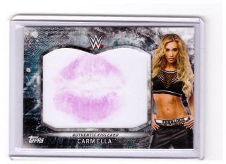2018 Topps Wwe Road To Wrestlemania Carmella Authentic Kiss Card D /99