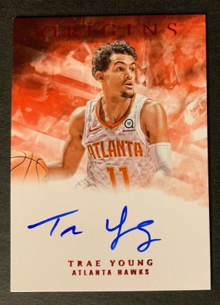 Trae Young 2018 - 19 Chronicles Origins Rookie Auto Red Sp Hawks