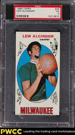 1969 Topps Basketball Lew Alcindor Rookie Rc 25 Psa 3 Vg (pwcc)