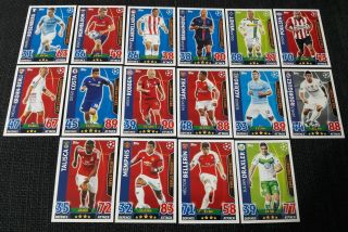 Complete Set 16x Nordic N1 - N16 - Topps Match Attax Cl 2015 - 16