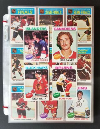 1975 - 76 Topps Hockey Complete Set Of 330 Gillies Gainey Hof Rc Orr Nm - Mt Overall